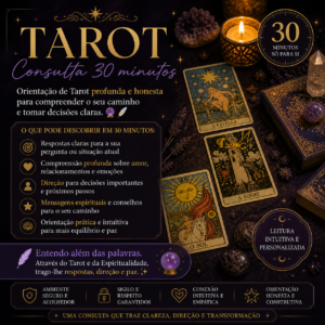 Consulta 30 minutos Tarot ou Baralho Cigano